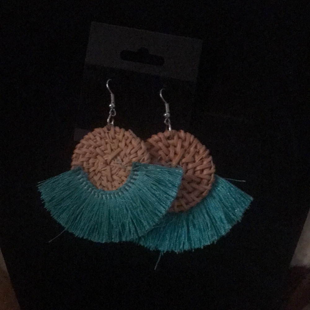 Blue short to sale earrings Handmade